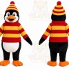 Black Penguin Mascot Costume with Custom Logo