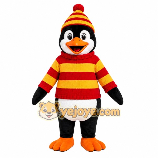 Black Penguin Mascot Costume with Custom Logo Black Penguin Mascot Costume with Custom Logo