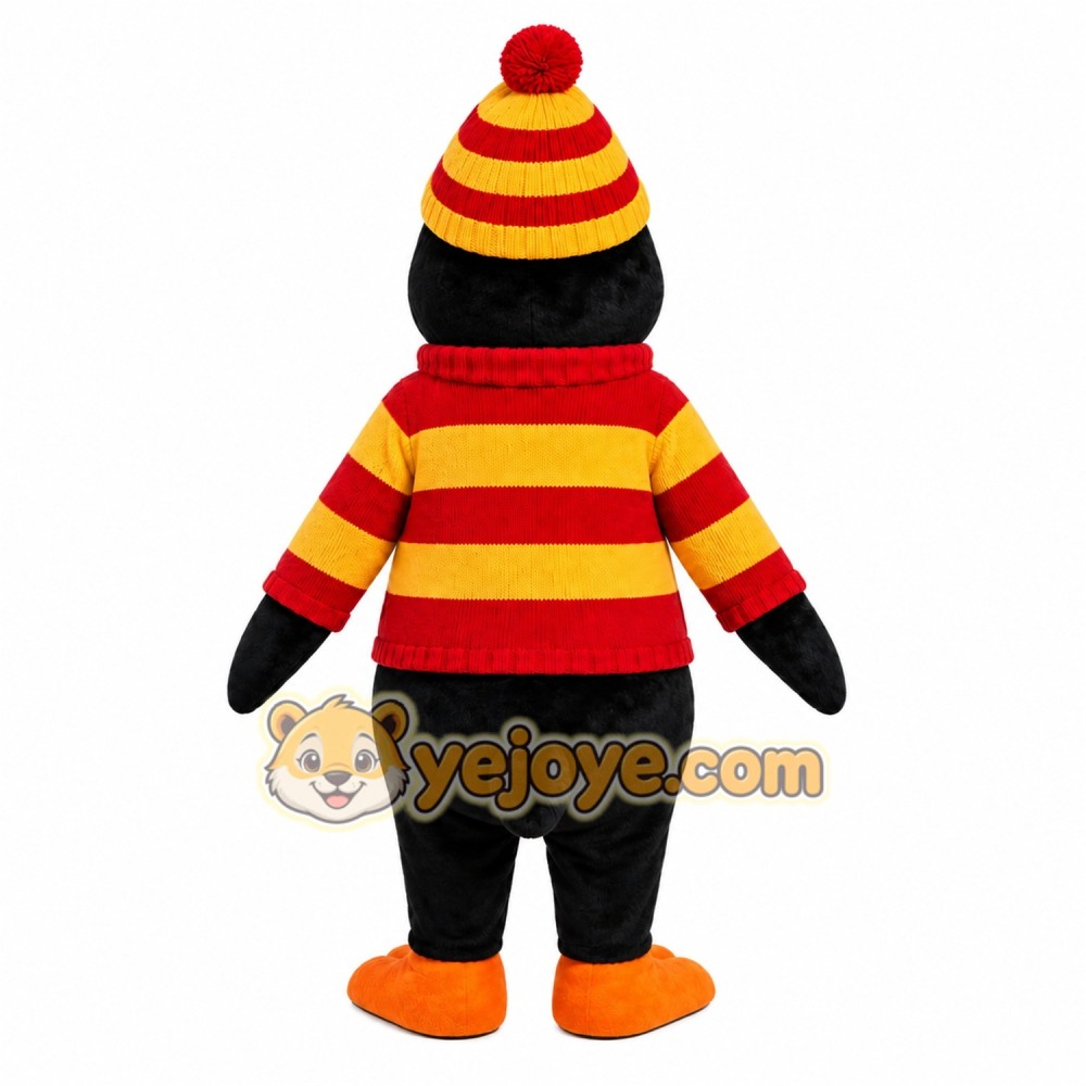 Black Penguin Mascot Costume with Custom Logo Black Penguin Mascot Costume with Custom Logo