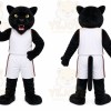 Black Panther Mascot Costume with Custom Logo