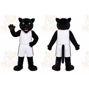 Black Panther Mascot Costume with Custom Logo