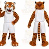 Orange Tiger Mascot Costume with Custom Logo