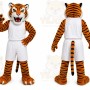 Orange Tiger Mascot Costume with Custom Logo