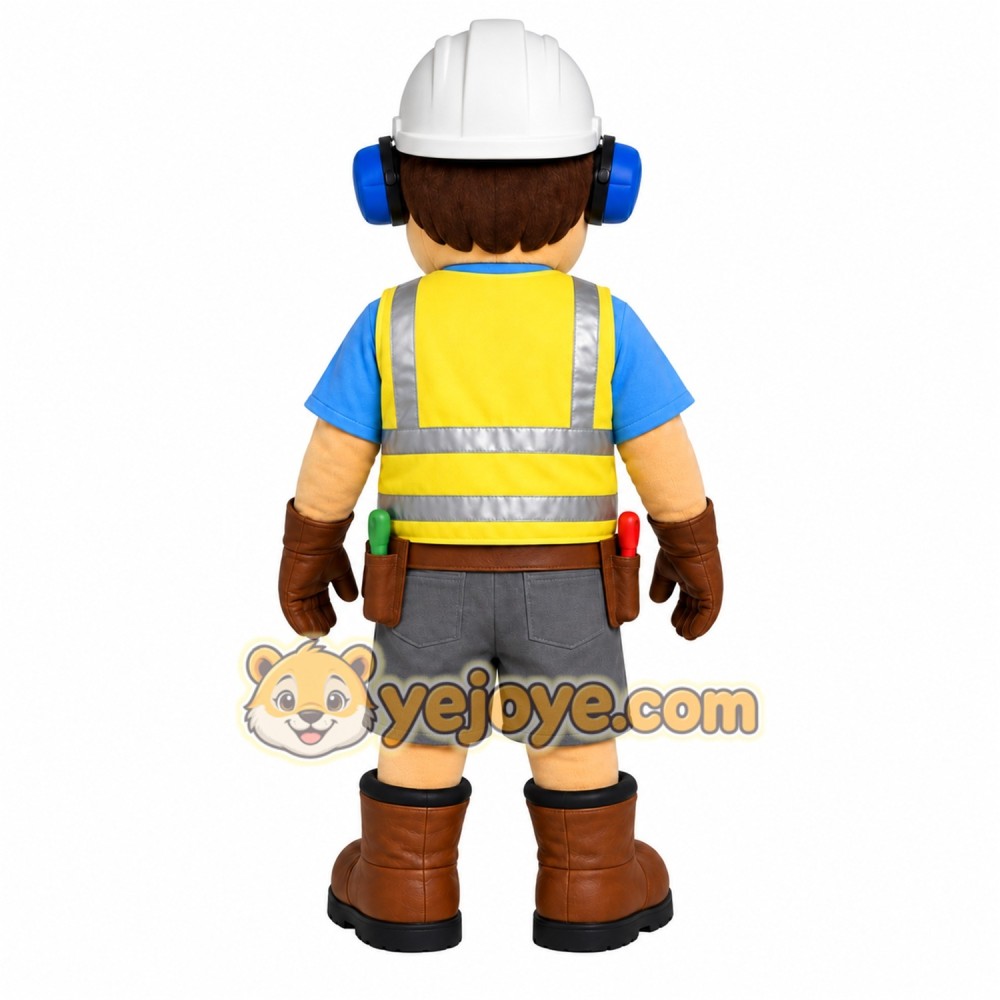 Yellow Worker Mascot Costume with Custom Logo Yellow Worker Mascot Costume with Custom Logo