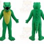 Green Dinosaur Mascot Costume with Custom Logo