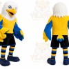 Yellow Bird Mascot Costume with Custom Logo