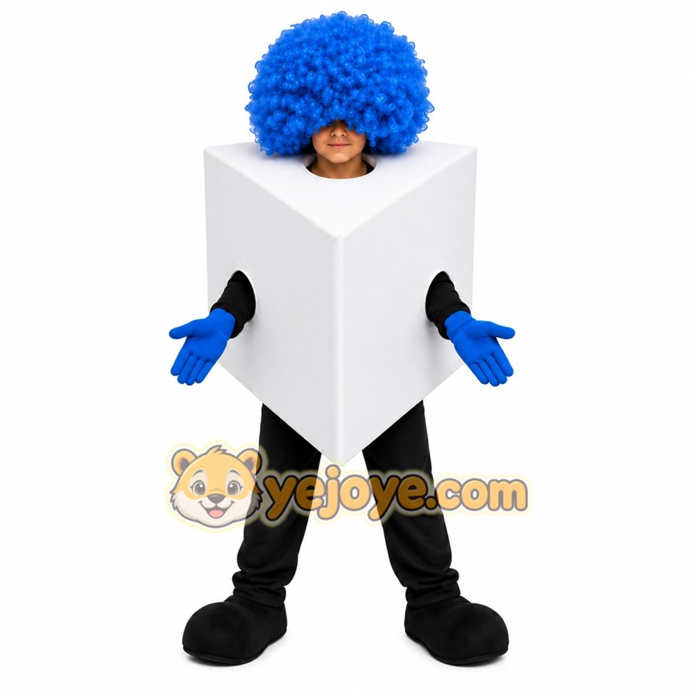 White Cube Mascot Costume with Custom Logo White Cube Mascot Costume with Custom Logo