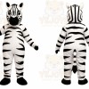White Zebra Mascot Costume with Custom Logo