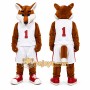 Brown Fox Mascot Costume with Custom Logo