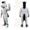 Gray Horse Mascot Costume with Custom Logo