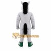 Gray Horse Mascot Costume with Custom Logo