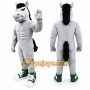 Gray Horse Mascot Costume with Custom Logo