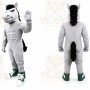 Gray Horse Mascot Costume with Custom Logo
