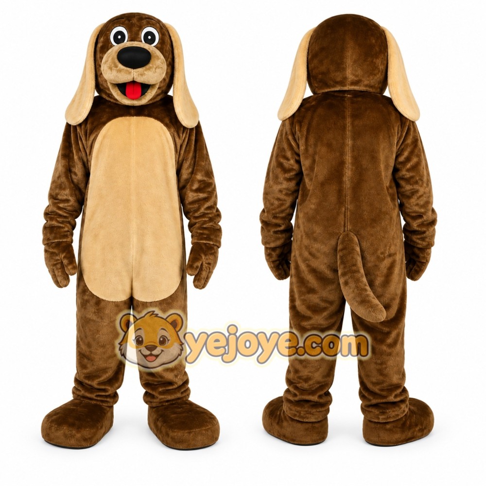 Brown Dog Mascot Costume with Custom Logo Brown Dog Mascot Costume with Custom Logo