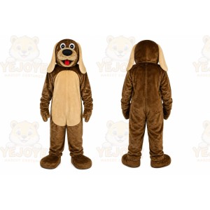 Brown Dog Mascot Costume with Custom Logo
