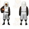 White Eagle Mascot Costume with Custom Logo