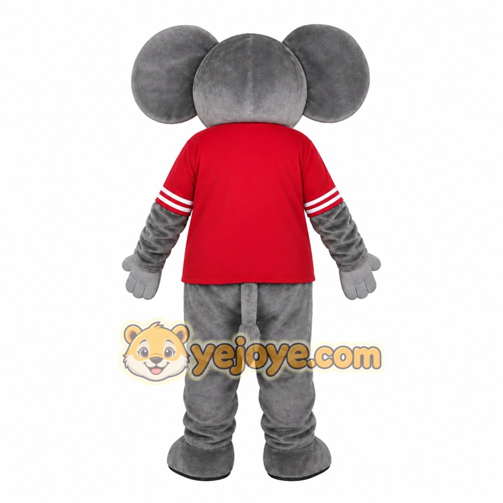 Gray Elephant Mascot Costume with Custom Logo Gray Elephant Mascot Costume with Custom Logo