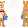 Brown Rabbit Mascot Costume with Custom Logo