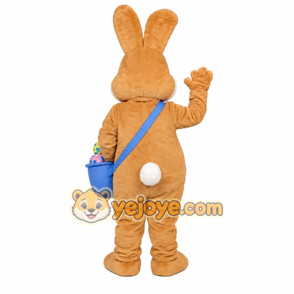Brown Rabbit Mascot Costume with Custom Logo Brown Rabbit Mascot Costume with Custom Logo