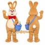 Brown Rabbit Mascot Costume with Custom Logo