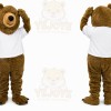 Brown Bear Mascot Costume with Custom Logo