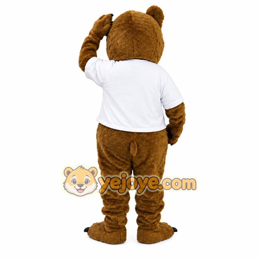 Brown Bear Mascot Costume with Custom Logo Brown Bear Mascot Costume with Custom Logo
