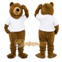 Brown Bear Mascot Costume with Custom Logo