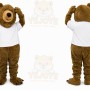 Brown Bear Mascot Costume with Custom Logo
