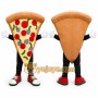 Tan Pizza Mascot Costume with Custom Logo