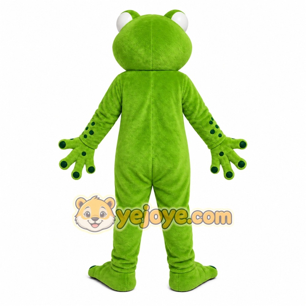 Green Frog Mascot Costume with Custom Logo Green Frog Mascot Costume with Custom Logo