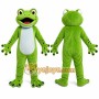 Green Frog Mascot Costume with Custom Logo