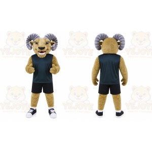 Brown Ram Mascot Costume with Custom Logo