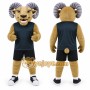 Brown Ram Mascot Costume with Custom Logo
