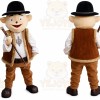 Brown Lumberjack Mascot Costume with Custom Logo