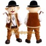 Brown Lumberjack Mascot Costume with Custom Logo