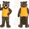 Brown Beaver Mascot Costume with Custom Logo