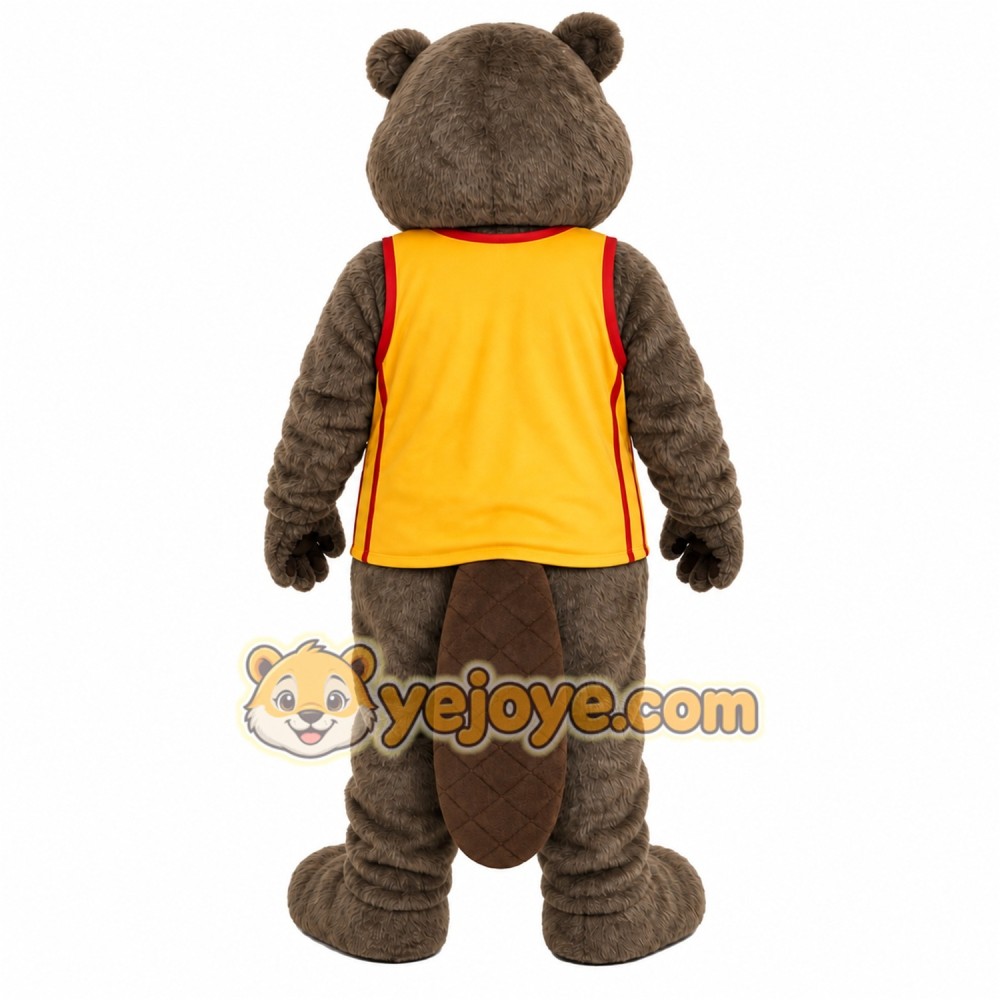 Brown Beaver Mascot Costume with Custom Logo Brown Beaver Mascot Costume with Custom Logo