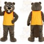 Brown Beaver Mascot Costume with Custom Logo