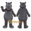 Gray Hippopotamus Mascot Costume with Custom Logo Gray Hippopotamus Mascot Costume with Custom Logo