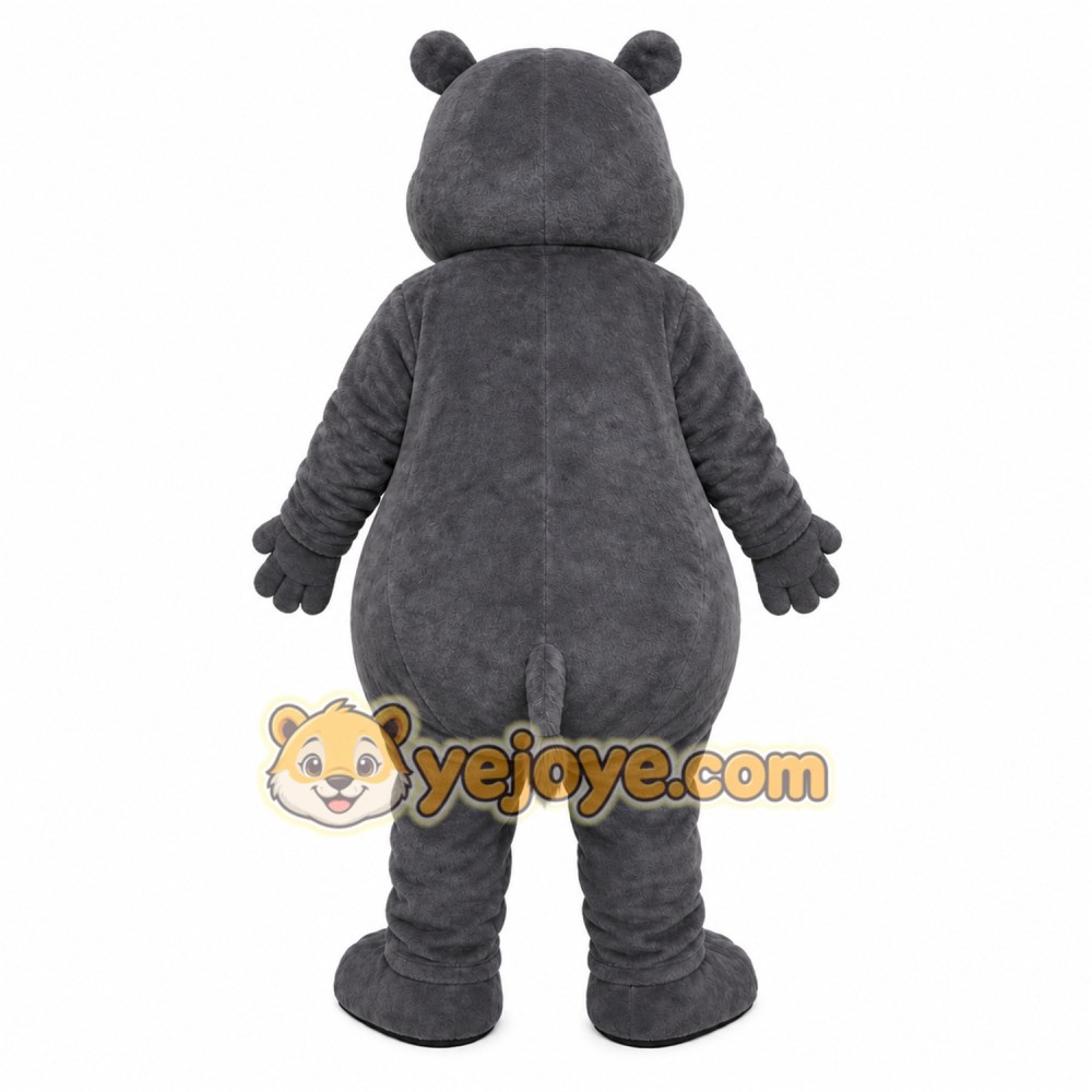Gray Hippopotamus Mascot Costume with Custom Logo Gray Hippopotamus Mascot Costume with Custom Logo