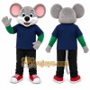 Gray Mouse Mascot Costume with Custom Logo Gray Mouse Mascot Costume with Custom Logo