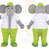 Gray Elephant Mascot Costume with Custom Logo