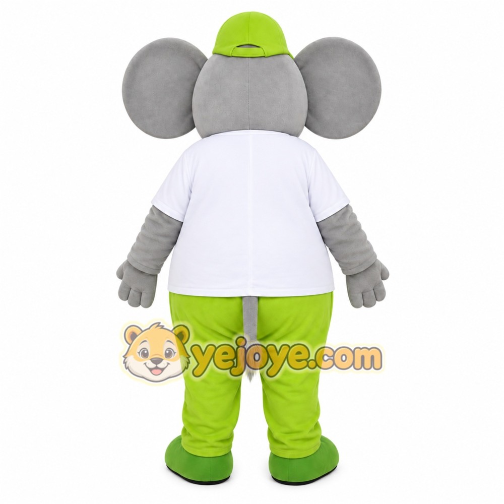 Gray Elephant Mascot Costume with Custom Logo Gray Elephant Mascot Costume with Custom Logo