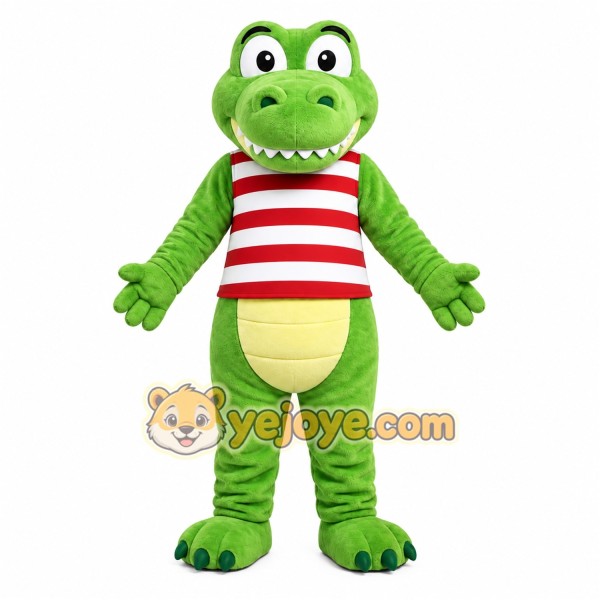 Green Alligator Mascot Costume with Custom Logo Green Alligator Mascot Costume with Custom Logo