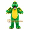 Green Dragon Mascot Costume with Custom Logo