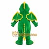 Green Dragon Mascot Costume with Custom Logo