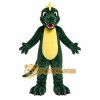 Green Dragon Mascot Costume with Custom Logo