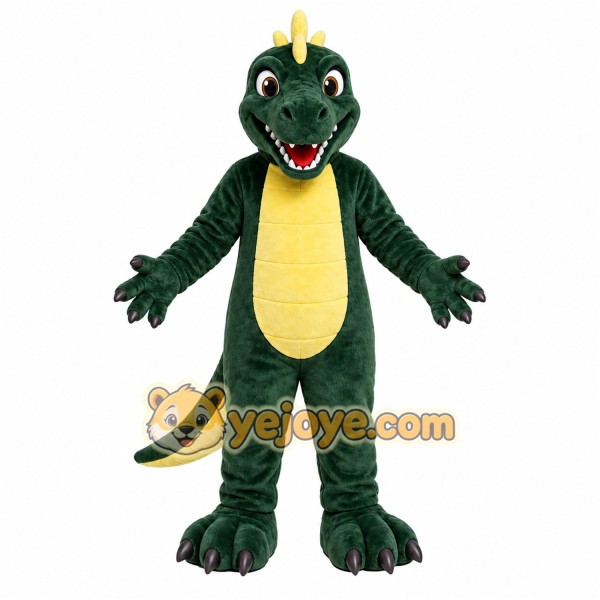 Green Dragon Mascot Costume with Custom Logo Green Dragon Mascot Costume with Custom Logo