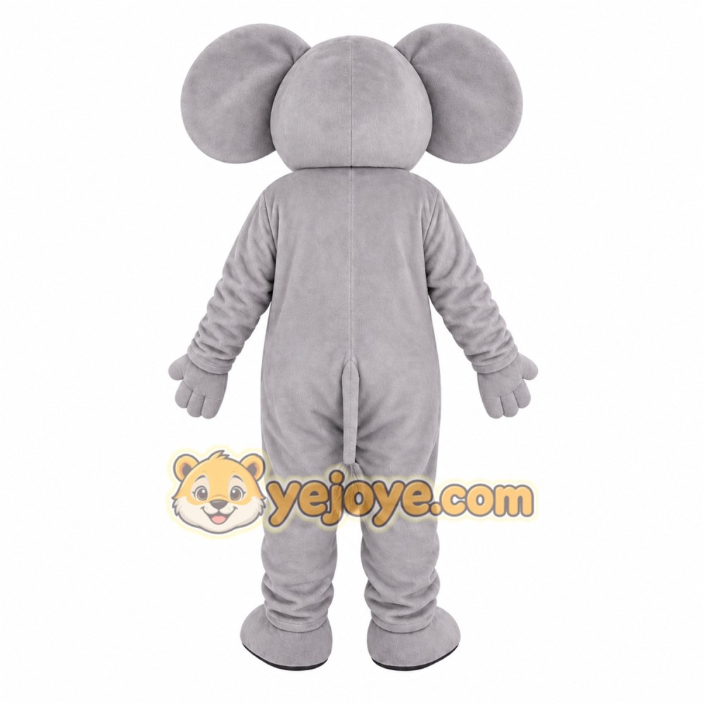 Gray Elephant Mascot Costume with Custom Logo Gray Elephant Mascot Costume with Custom Logo