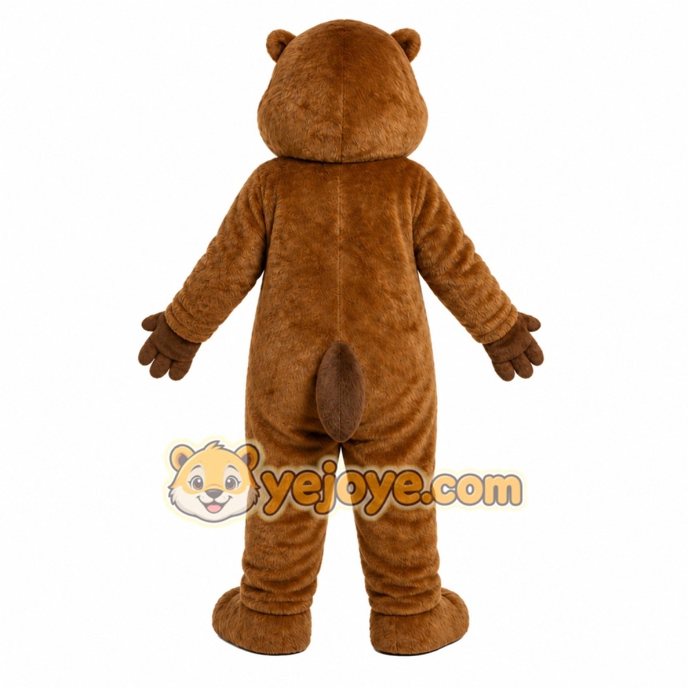 Brown Beaver Mascot Costume with Custom Logo Brown Beaver Mascot Costume with Custom Logo